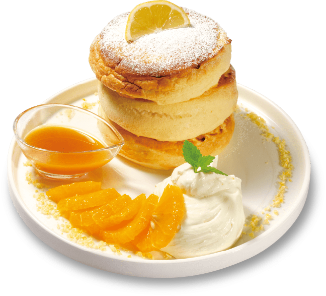 柑橘と生チーズクリームのパンケーキ